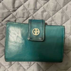 Giani Bernini Framed Indexer Turquoise Leather Wallet
